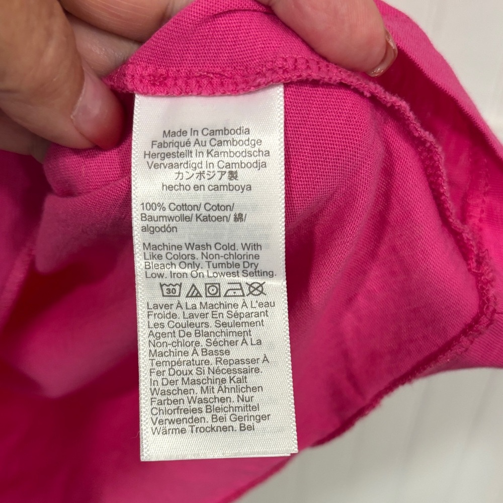 J. Crew Bright Pink V-Neck Short Sleeve vintage cotton Tee size XXL - Picture 3 of 6